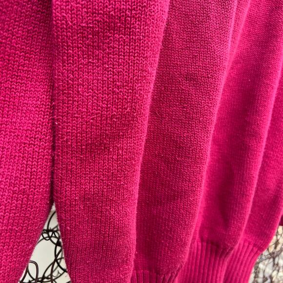 Vintage 90s Lands' End Maroon Red Knit Crewneck Sweater Mens XL TALL - Picture 2 of 8